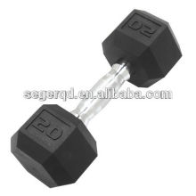 Cast iron fixed rubber dumbbell
